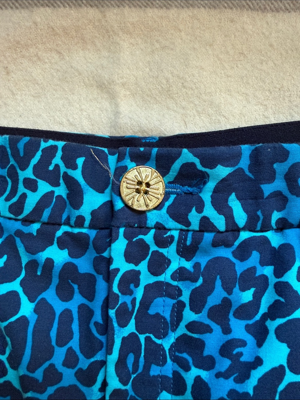 Lilly Pulitzer Vibrant Blue Leopard Print Pants - Picture 4 of 13